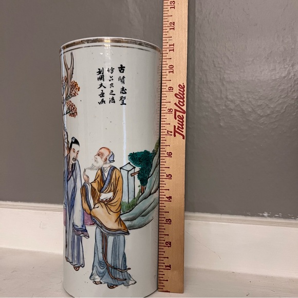 Antique Chinese Vase / Brush Pot / Hat Stand - Picture 7 of 8